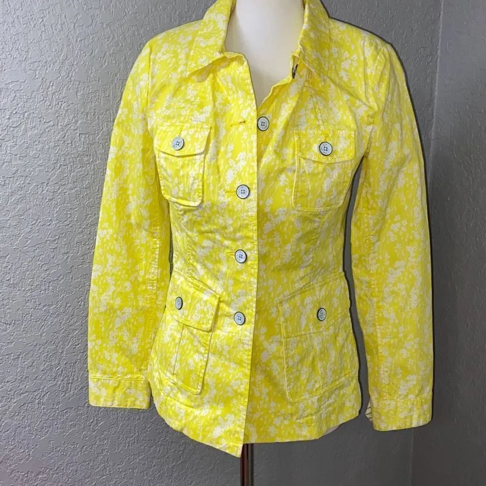 CAbi Utility Jacket Field of Daises 5160 Yellow Coat XS - Picture 3 of 9